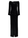 Alessandra Rich Velvet Off The Shoulder Dress