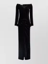 Alessandra Rich Velvet Off The Shoulder Dress