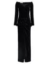 Alessandra Rich Velvet Off The Shoulder Dress