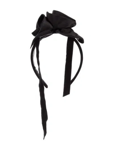 Pre-owned Alessandra Rich Velvet  Ruffle Headband In Black