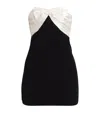 Alessandra Rich Strapless Velvet Mini Bustier Dress In Black