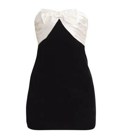 Alessandra Rich Velvet-silk Bustier Mini Dress In Black