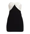Alessandra Rich Velvet Mini Dress With Bow Accent In Black
