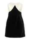 Alessandra Rich Velvet Mini Dress With Bow Accent