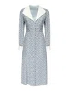 Alessandra Rich Printed Dress With Roses In Light Blue