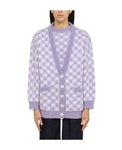 ALESSANDRA RICH ALESSANDRA RICH CHECKED V-NECK CARDIGAN