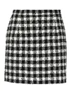 Alessandra Rich Mini Vichy Skirt In Black