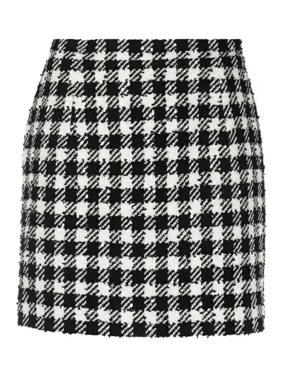 ALESSANDRA RICH VICHY TWEED MINI SKIRT