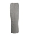 Alessandra Rich Wool Maxi Skirt In Gray