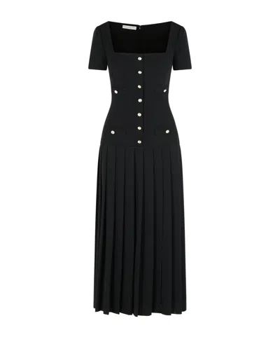 Alessandra Rich Virgin Wool Dress In Black
