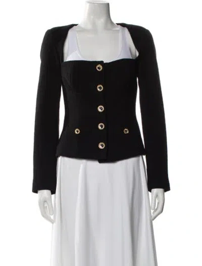 Pre-owned Alessandra Rich Virgin Wool Evening Jacket In Black