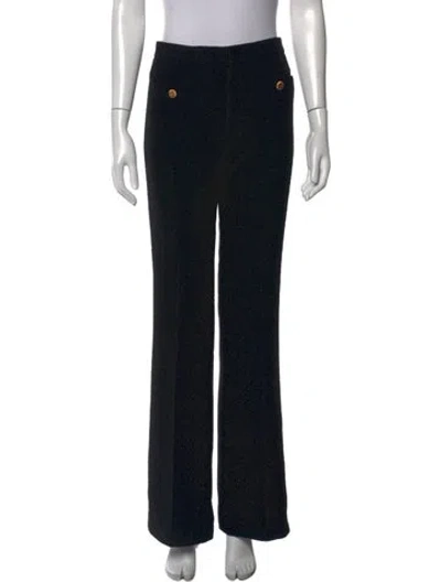 Pre-owned Alessandra Rich Virgin Wool Flared Pants W/ Tags In Black