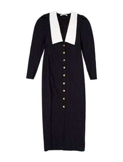 Pre-owned Alessandra Rich Virgin Wool Long Dress In Blue