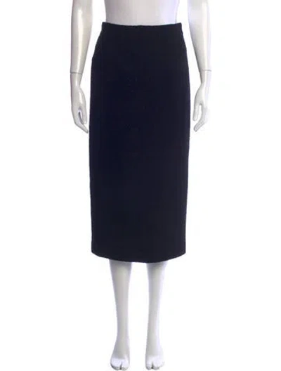 Pre-owned Alessandra Rich Virgin Wool Midi Length Skirt In Black