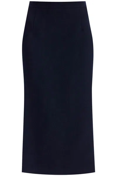 Alessandra Rich Virgin Wool Midi Skirt In Blue