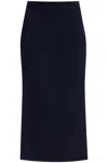Alessandra Rich Virgin Wool Midi Skirt In Blue