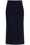 Alessandra Rich Virgin Wool Midi Skirt In Blue