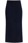 Alessandra Rich Virgin Wool Midi Skirt In Blue