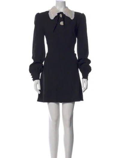 Pre-owned Alessandra Rich Virgin Wool Mini Dress In Black