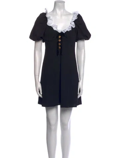 Pre-owned Alessandra Rich Virgin Wool Mini Dress In Multi