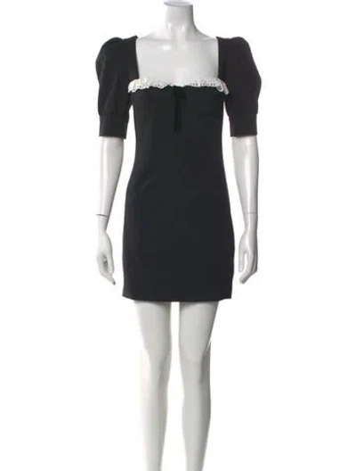 Pre-owned Alessandra Rich Virgin Wool Mini Dress W/ Tags In Black