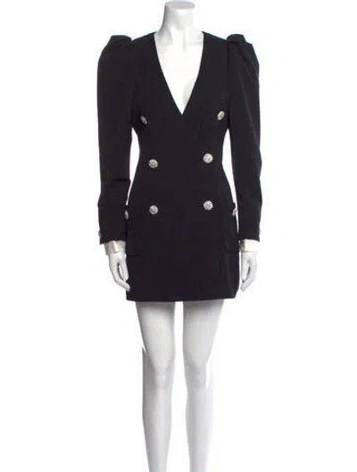Pre-owned Alessandra Rich Virgin Wool Mini Dress W/ Tags In Black