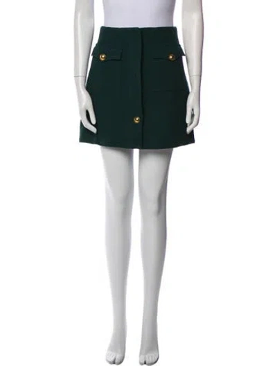 Pre-owned Alessandra Rich Virgin Wool Mini Skirt In Black