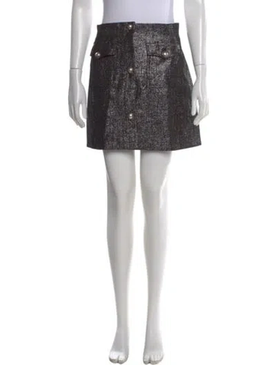 Pre-owned Alessandra Rich Virgin Wool Mini Skirt In Black