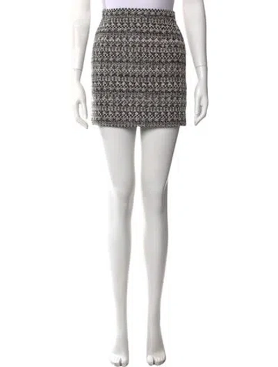 Pre-owned Alessandra Rich Virgin Wool Mini Skirt In Black