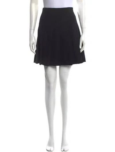 Pre-owned Alessandra Rich Virgin Wool Mini Skirt In Black