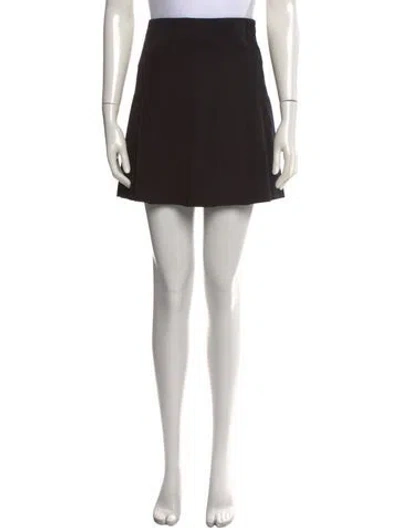Pre-owned Alessandra Rich Virgin Wool Mini Skirt In Black