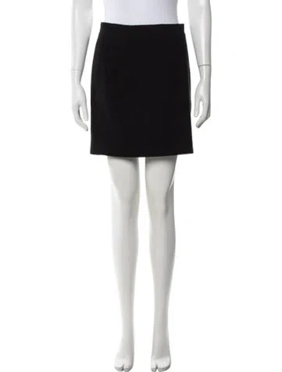 Pre-owned Alessandra Rich Virgin Wool Mini Skirt In Black