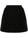 Alessandra Rich Mini Wrap Skirt In Pied De Poule In Black