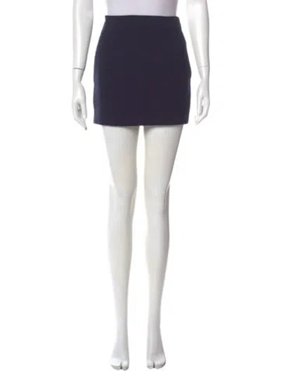 Pre-owned Alessandra Rich Virgin Wool Mini Skirt In Blue