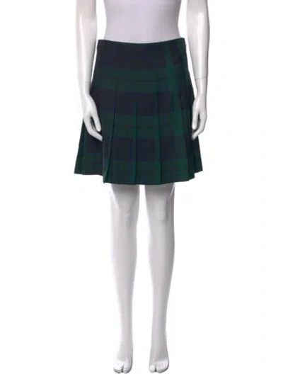 Pre-owned Alessandra Rich Virgin Wool Mini Skirt In Green