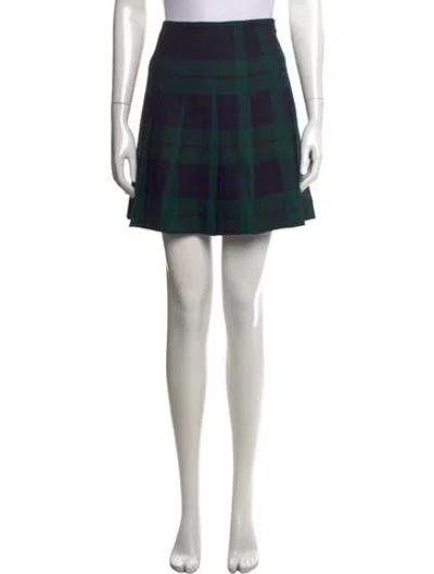 Pre-owned Alessandra Rich Virgin Wool Mini Skirt In Green