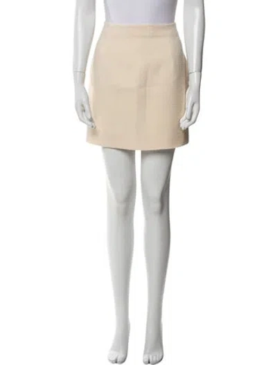 Pre-owned Alessandra Rich Virgin Wool Mini Skirt In Neutral