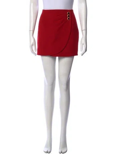 Pre-owned Alessandra Rich Virgin Wool Mini Skirt In Red