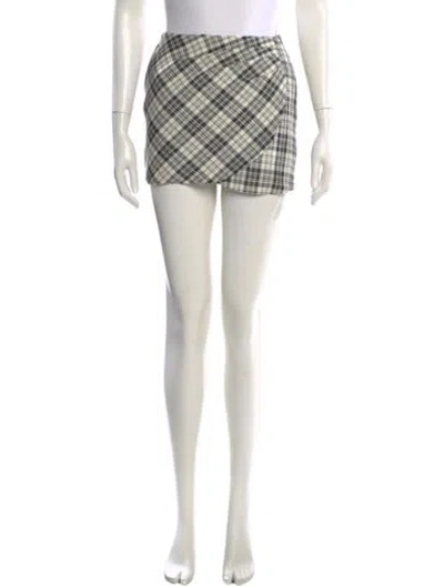 Pre-owned Alessandra Rich Virgin Wool Mini Skirt In Yellow