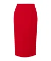 Alessandra Rich Virgin-wool Pencil Skirt In Red