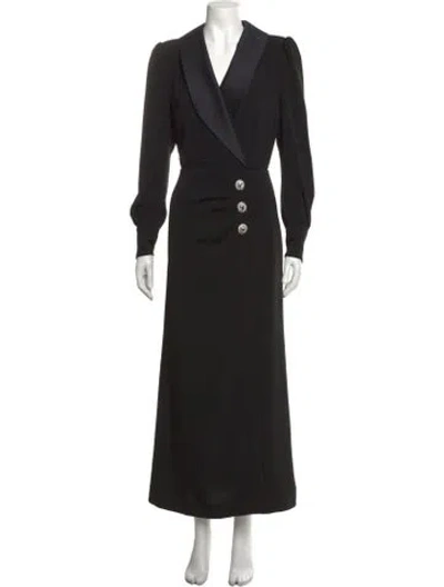 Pre-owned Alessandra Rich V-neck Long Dress In Black