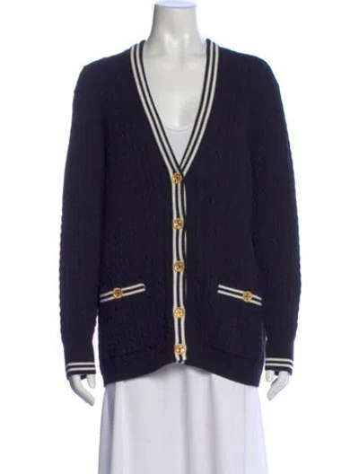 Pre-owned Alessandra Rich V-neck Sweater In Blue