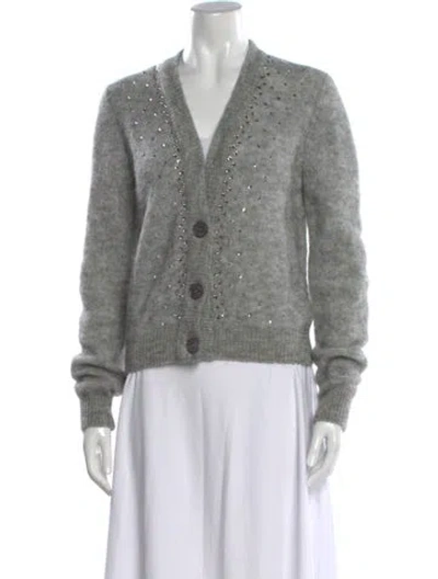 Pre-owned Alessandra Rich V-neck Sweater In Gray
