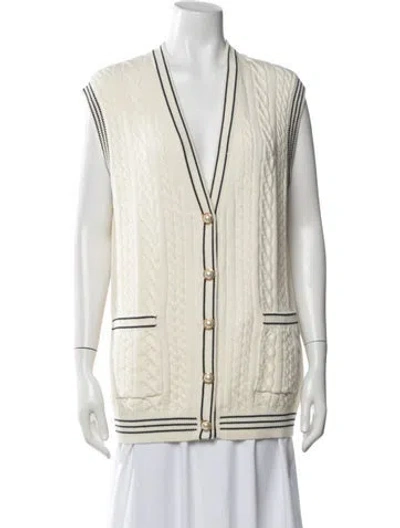 Pre-owned Alessandra Rich V-neck Sweater In Neutrals