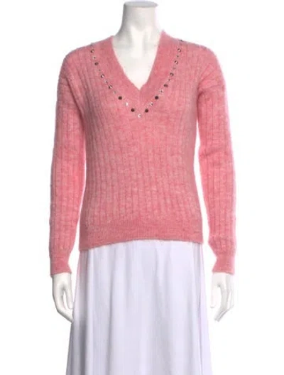 Pre-owned Alessandra Rich V-neck Sweater In Pink