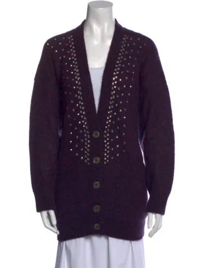 Pre-owned Alessandra Rich V-neck Sweater In Purple