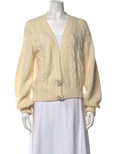 Pre-owned Alessandra Rich V-neck Sweater In Yellow