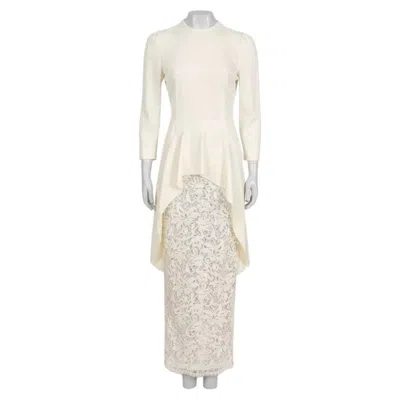 Pre-owned Alessandra Rich White Dress With Elegant Lace Hem Sz.42