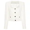 Alessandra Rich Tweed Jacket With Sequins Embell In White