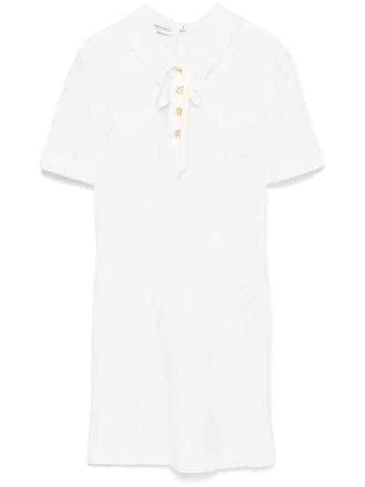 Alessandra Rich Spitzen-minikleid Mit Schleife In 822 - White